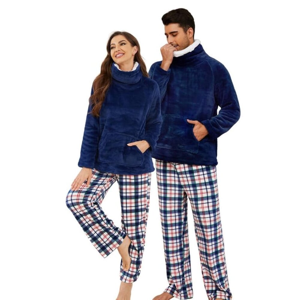 Ultra Soft Plush Pajama Set Cozy Winter Sleepwear Pullover Lounge Wear